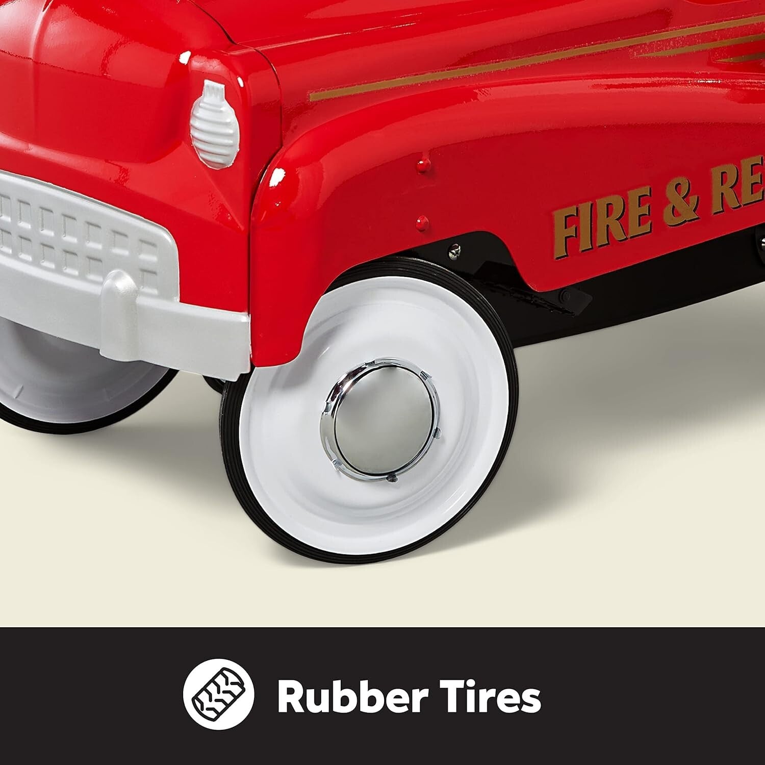 Classic Red Pedal Car Fire Truck for Kids Aged 3-5 - Fun Indoor/Outdoor Ride-On