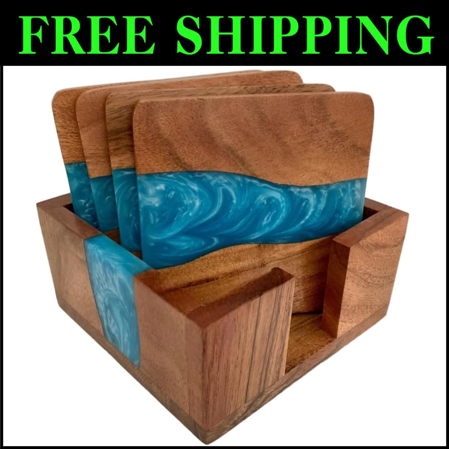 Eco-Friendly Wooden Drink Coasters with Optional Non-Slip Feet - Gift-Ready