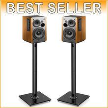 Load image into Gallery viewer, Elegant Black Floor Speaker Stands for Klipsch &amp; Yamaha - Ideal for Home Audio