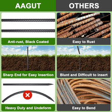 Load image into Gallery viewer, Chisel Point 16" Rebar Stakes - 34 Heavy Duty Steel Anchors for Secure Gardening