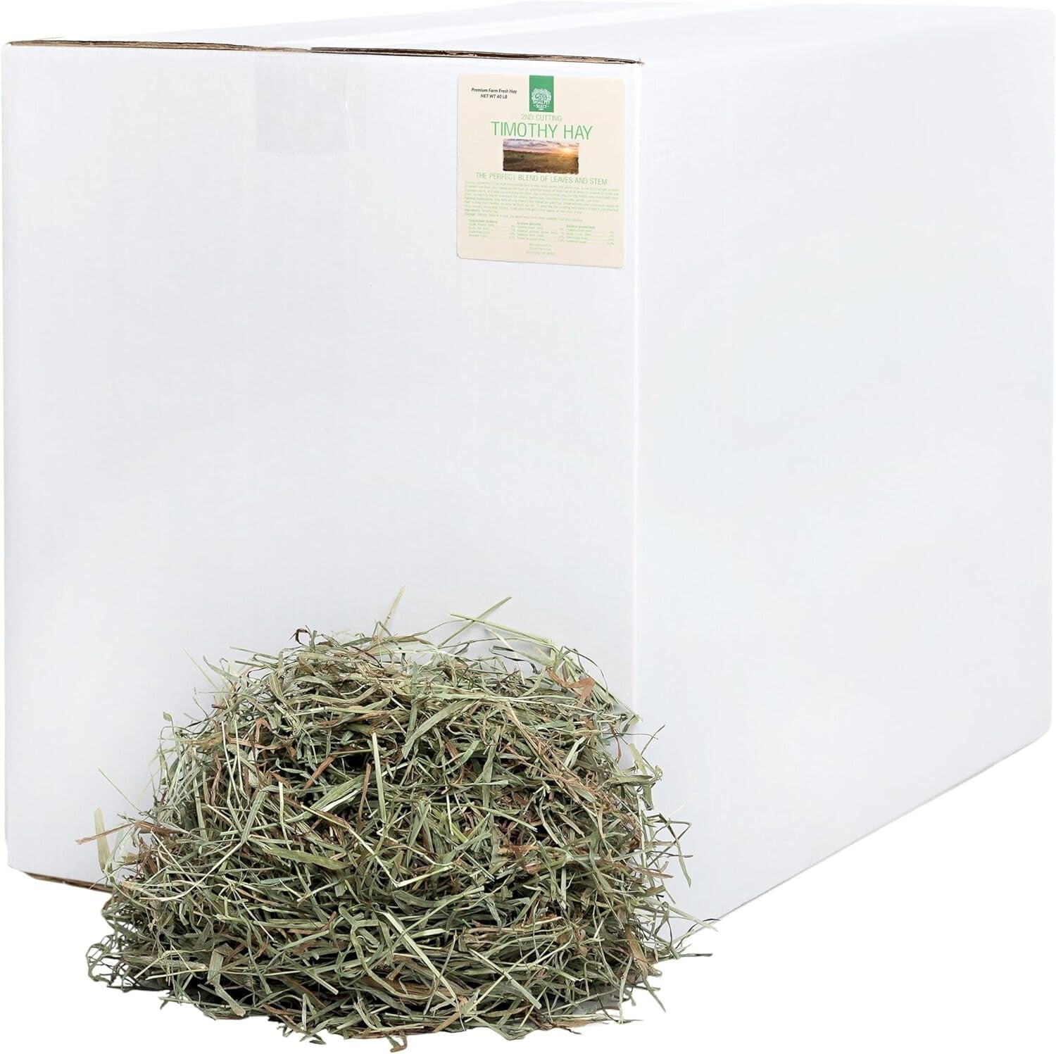 Fresh Timothy Hay, 40LB - Ideal Diet for Rabbits, Guinea Pigs, and Chinchillas
