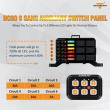 Load image into Gallery viewer, Universal 6 Gang Switch Control Box with Automatic Dimmable LED - IP65 Rated