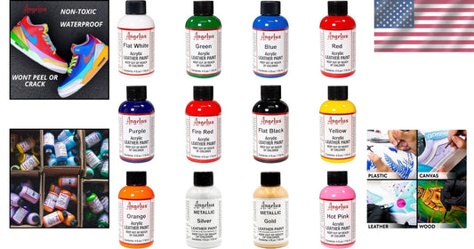 Customizable 12 Color Leather Paint Set - 4oz Flexibility with Crack Resistance!