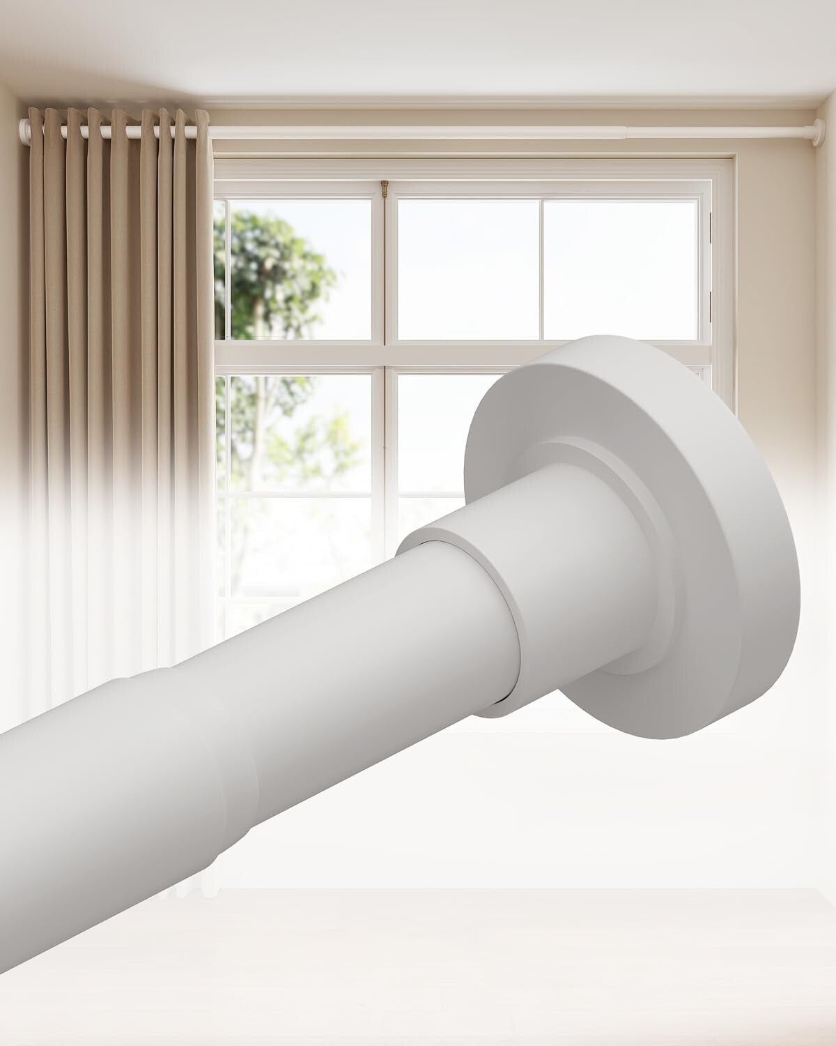 Durable No-Drill Tension Curtain Rods 66-120 Inch - Stability for Every Window