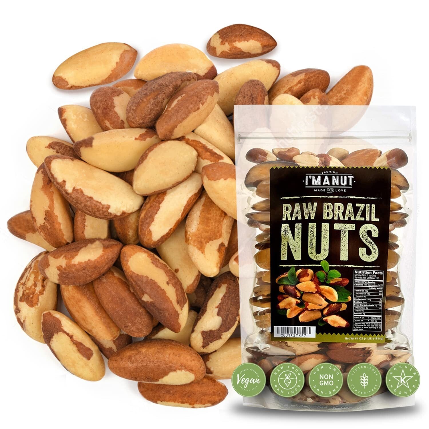 Eco-Friendly Raw Brazil Nuts 64 oz | Certified Kosher, Nutritious & Delicious