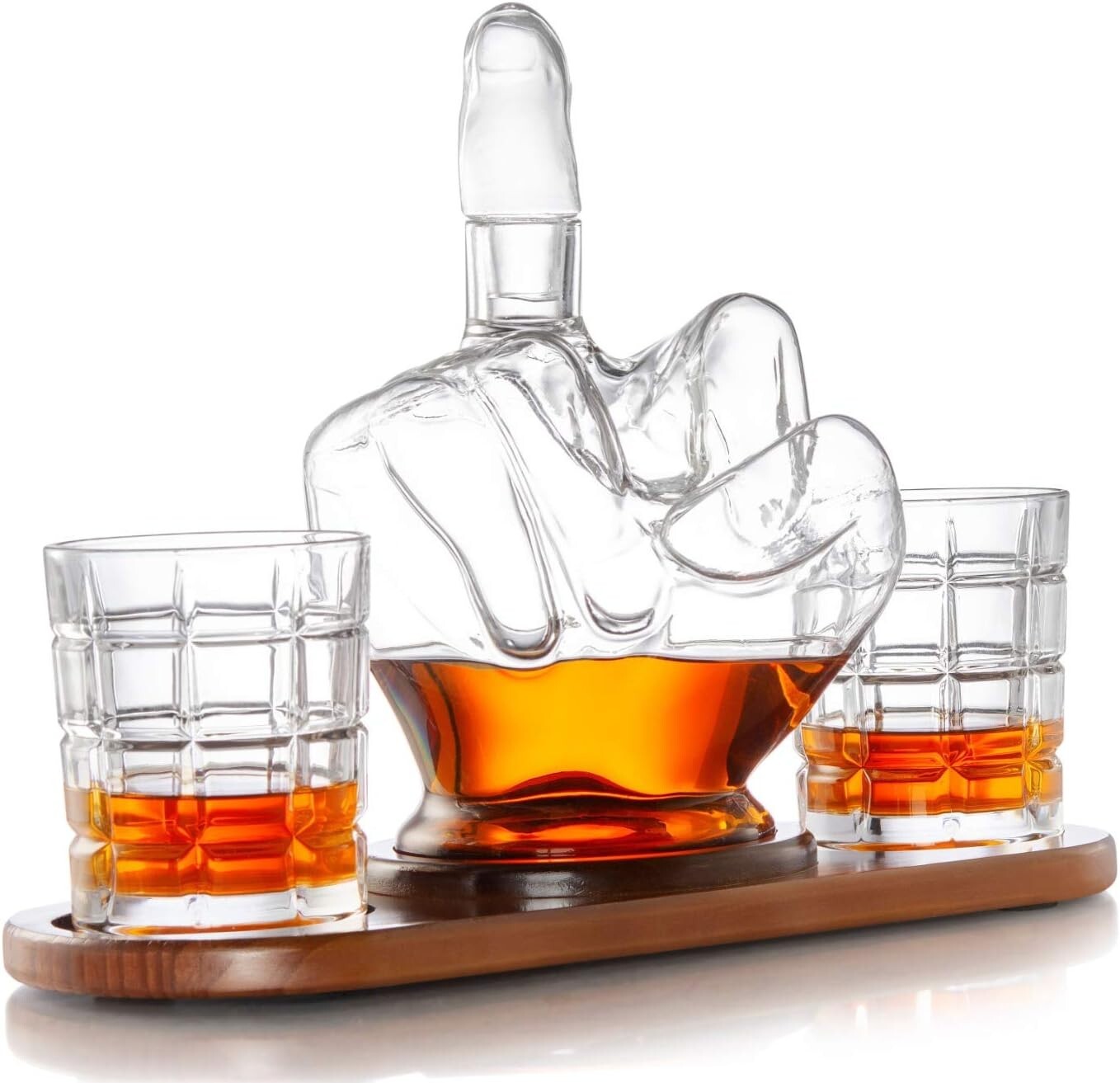 33.8 oz Middle Finger Whiskey Decanter - Perfect for Scotch, Tequila & Rum
