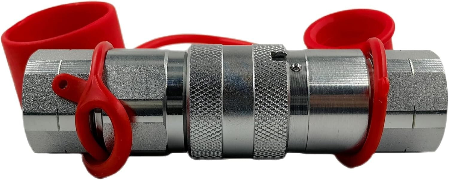 Compact 1/2" SAE-08 Flat Face Coupler - Reliable Quick Connect for Equipment