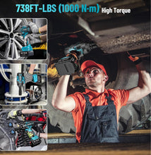 Load image into Gallery viewer, Heavy-Duty 1000 Nm Cordless Impact Wrench with Fast Charger &amp; Storage Case