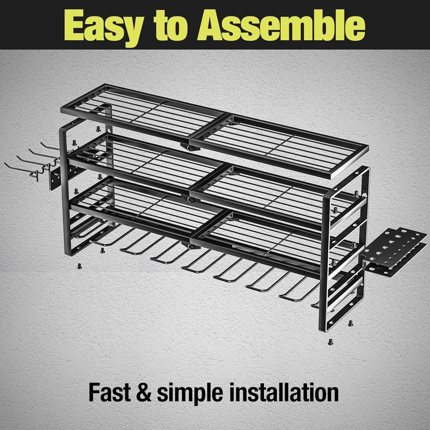 32-Inch Heavy-Duty Power Tool Organizer with 4 Layers for Efficient Garage Use