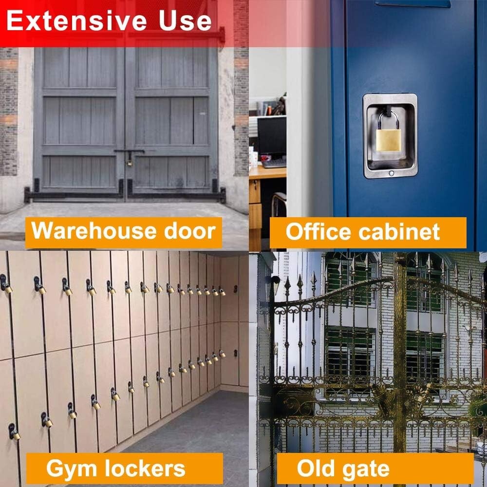 Durable Polished Brass Padlocks - Keyed Alike 12 Pack for Versatile Security