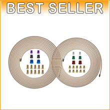 Load image into Gallery viewer, 25ft Copper-Nickel Brake Line Set – 1/4 &amp; 3/16 Tubing with 32 Fittings included