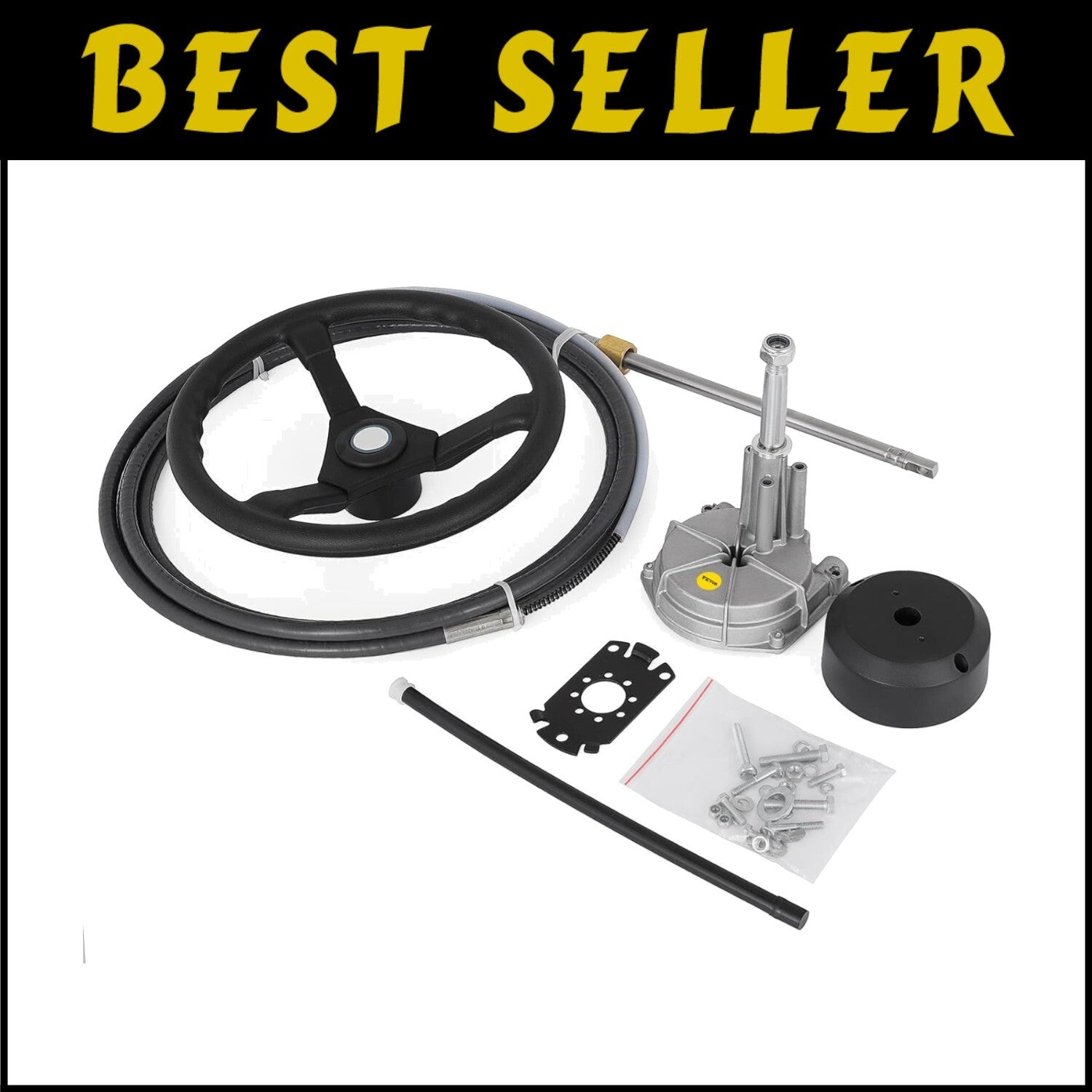 Durable 13.5" Rotary Steering System Kit - Rust-Resistant Marine Design