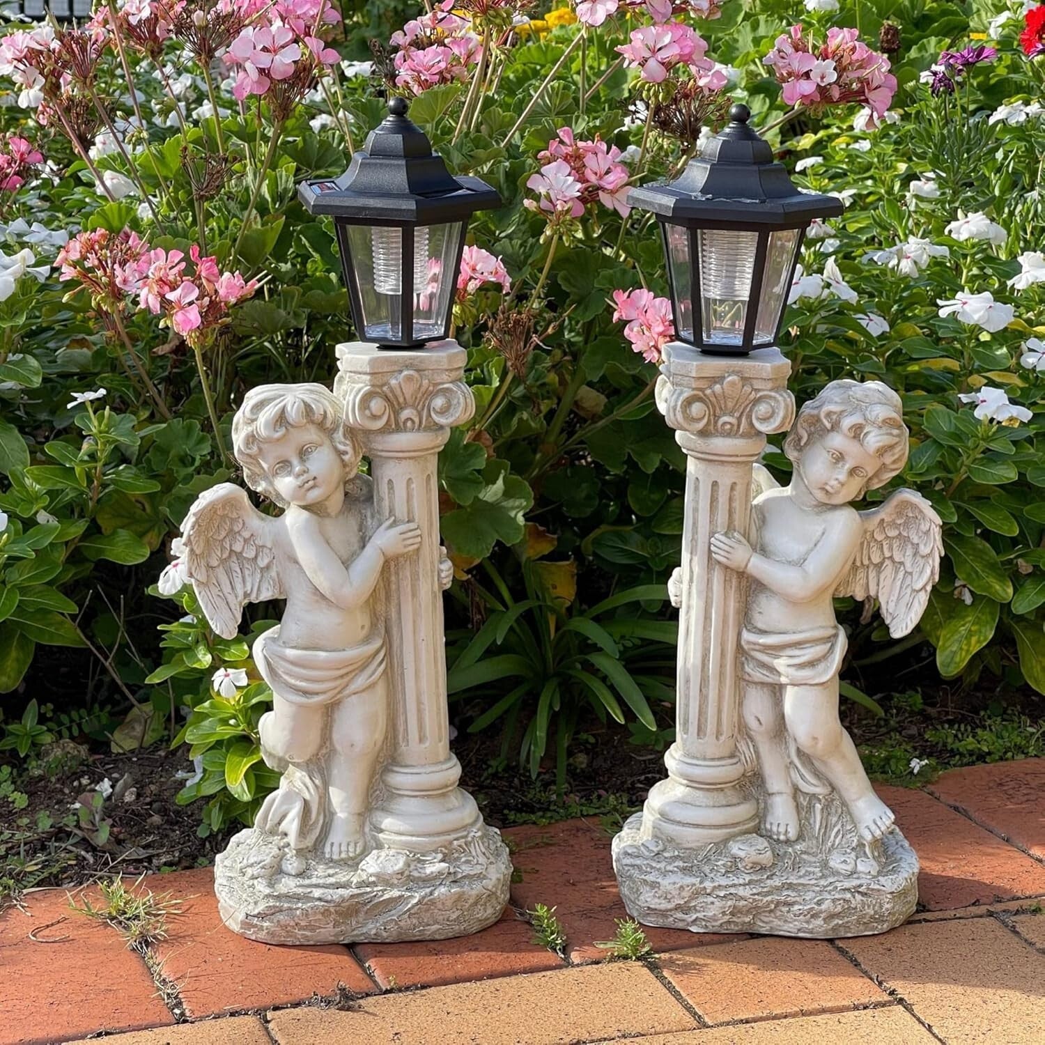 Outdoor 19.7 Inch Angel Garden Statue with Solar Lights - Ideal Gift Choice