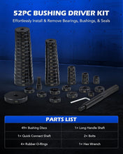 Load image into Gallery viewer, Universal Bushing Removal Tool Kit - 50 Discs, Heavy-Duty and Rust-Resistant