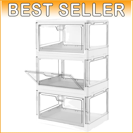 Space-Saving 3-Pack Clear Storage Boxes with Lids - Ideal for Home Organizing