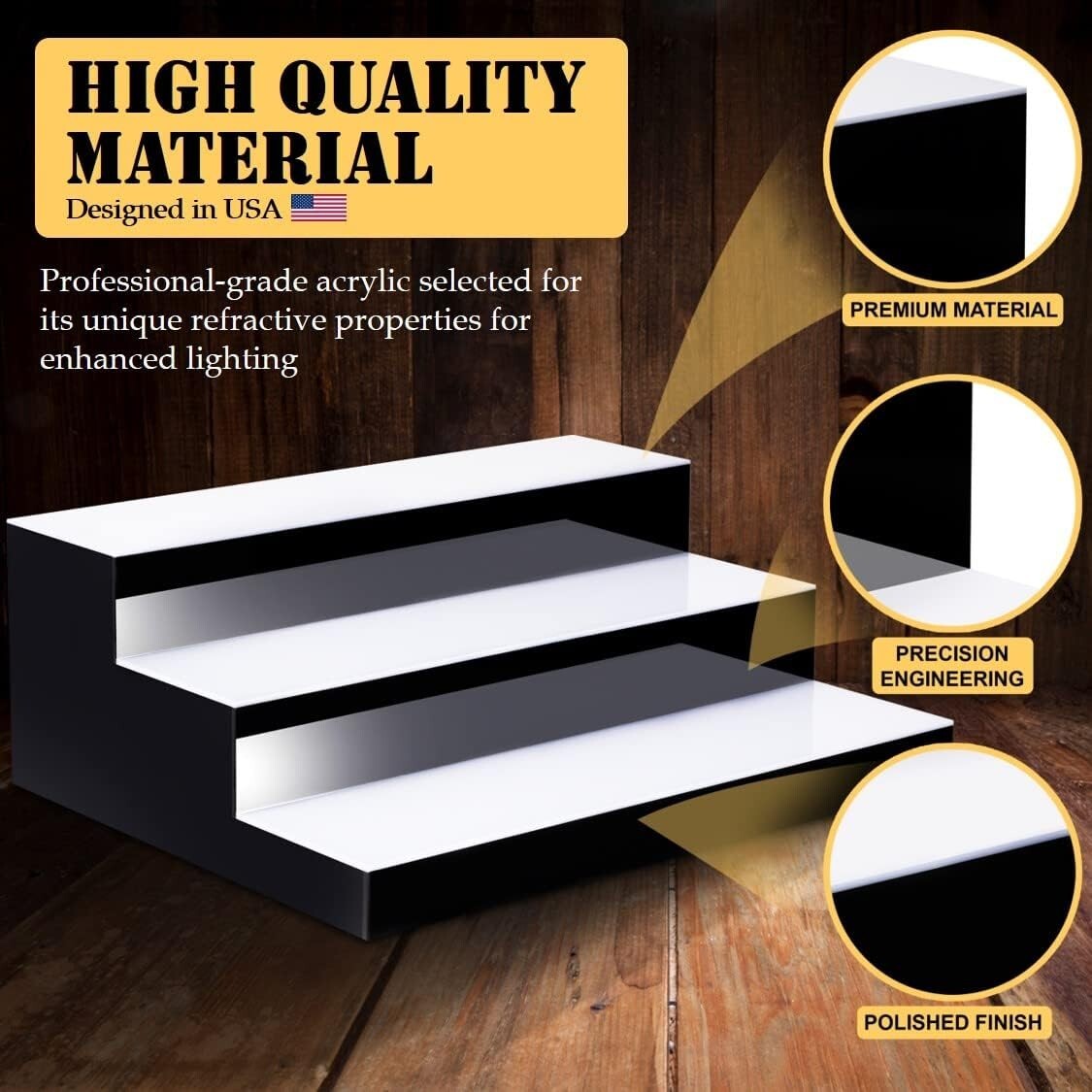 Acrylic LED Bottle Display Rack - Illuminated Home Bar Shelf with 16 Colors