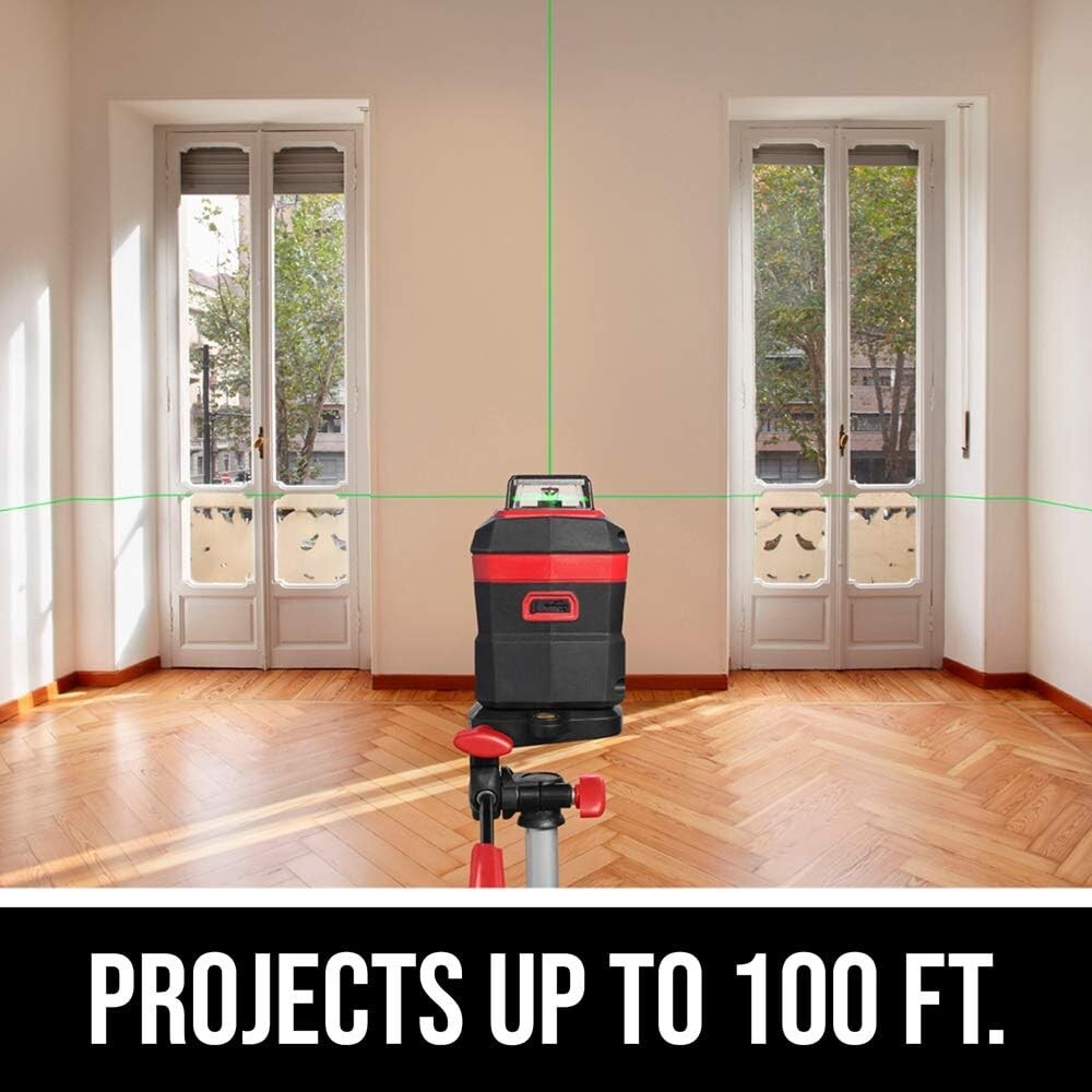 Self-Leveling Green 360° Laser Level w/Tripod - For Easy Alignment & Precision