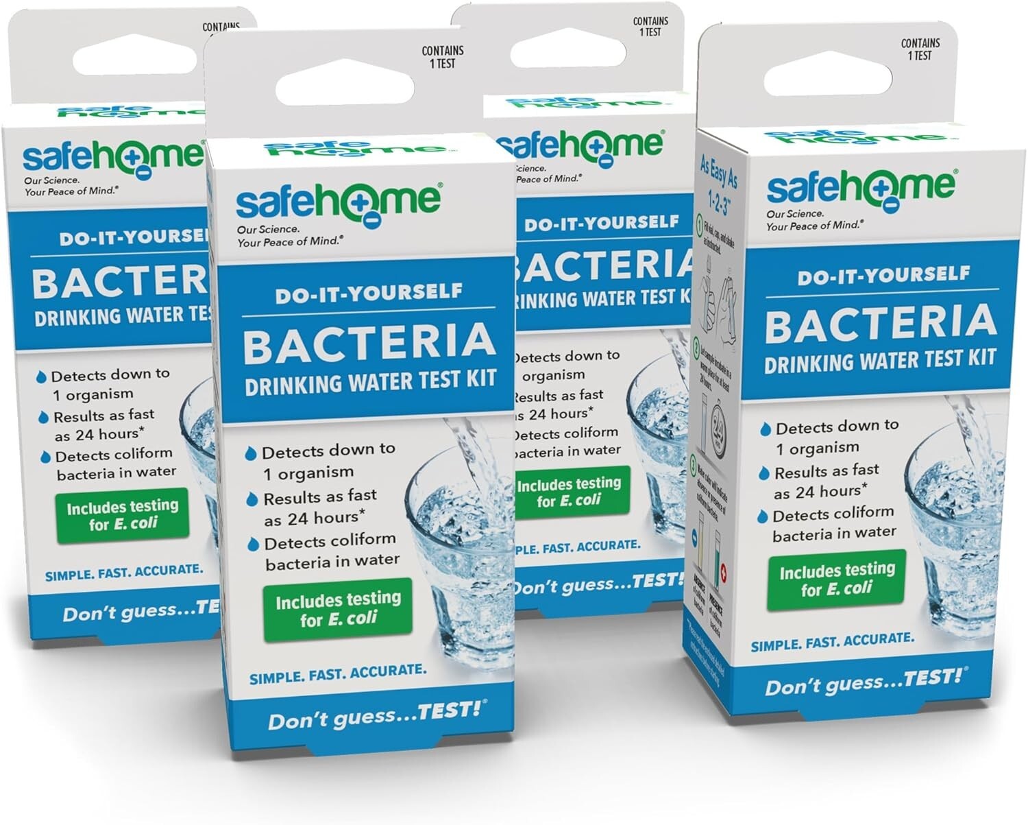 EPA Certified DIY Bacteria Test Kit - Fast Results in 24 Hours, 4 Count