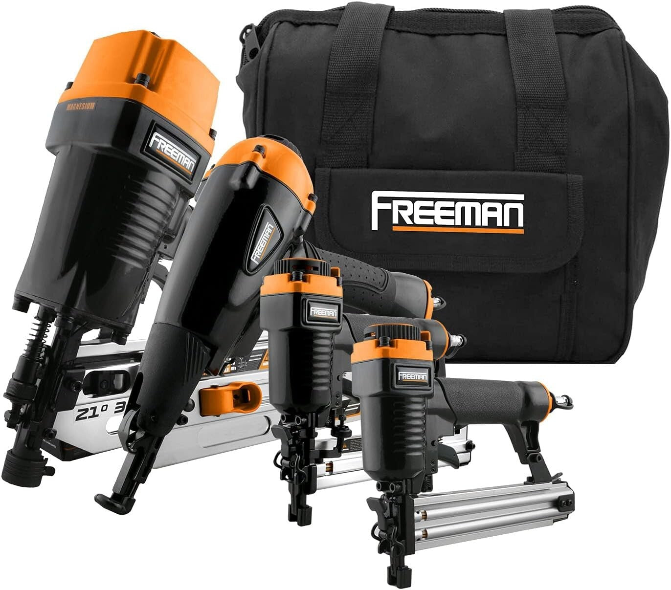 Heavy-Duty Pneumatic Nail Kit with Canvas Bag: Framing & Trim Applications