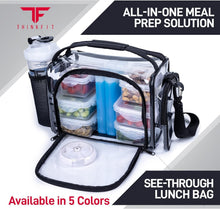 Load image into Gallery viewer, Portable Clear Lunch Bag with Meal Prep Containers and Shaker Cup Included