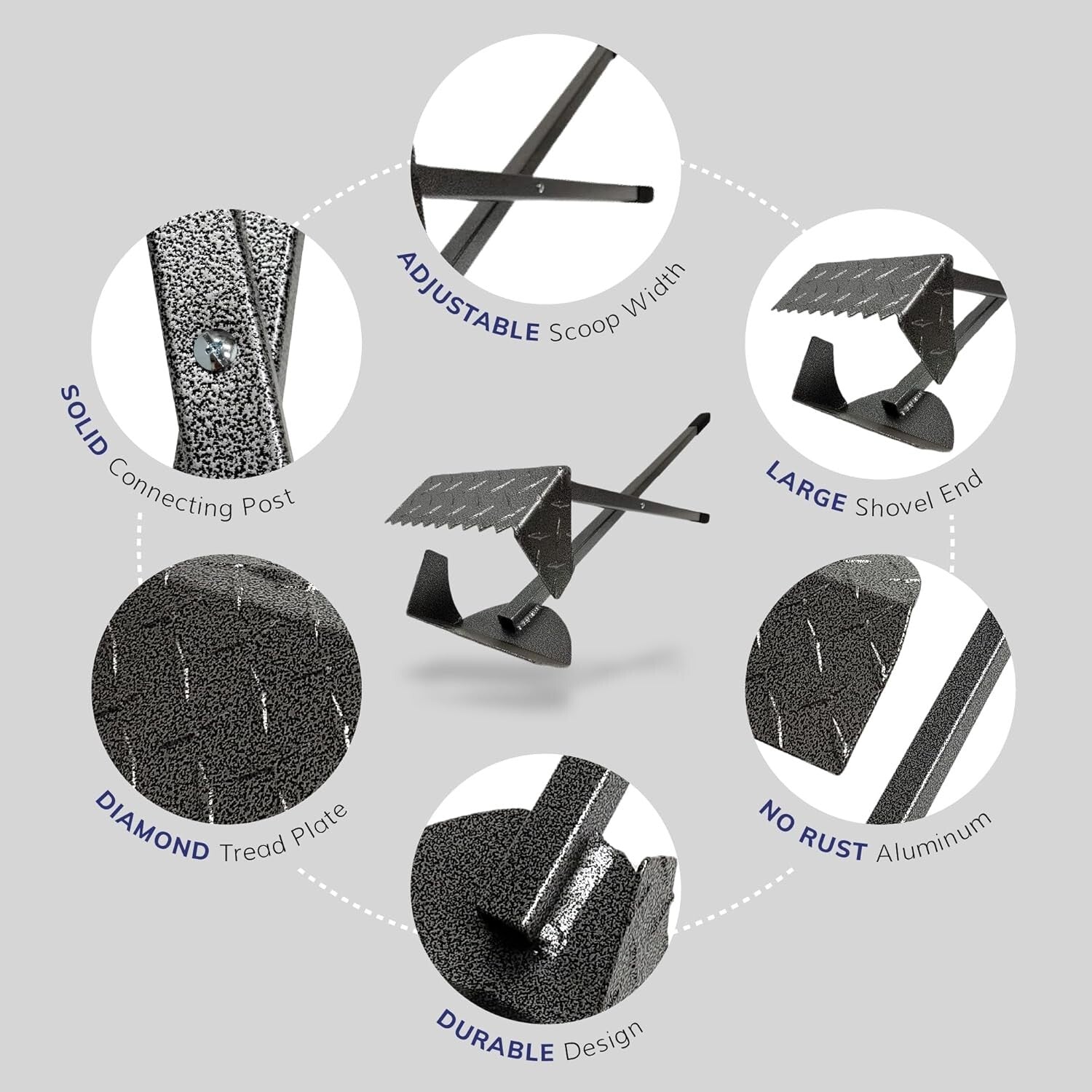 Ultimate Heavy-Duty Aluminum Dog Waste Removal Shovel - Ideal for Rough Surfaces