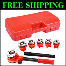 Load image into Gallery viewer, Lightweight Pipe Threader Kit with 6 Malleable Cast Iron Dies - 1/4" to 1-1/4"