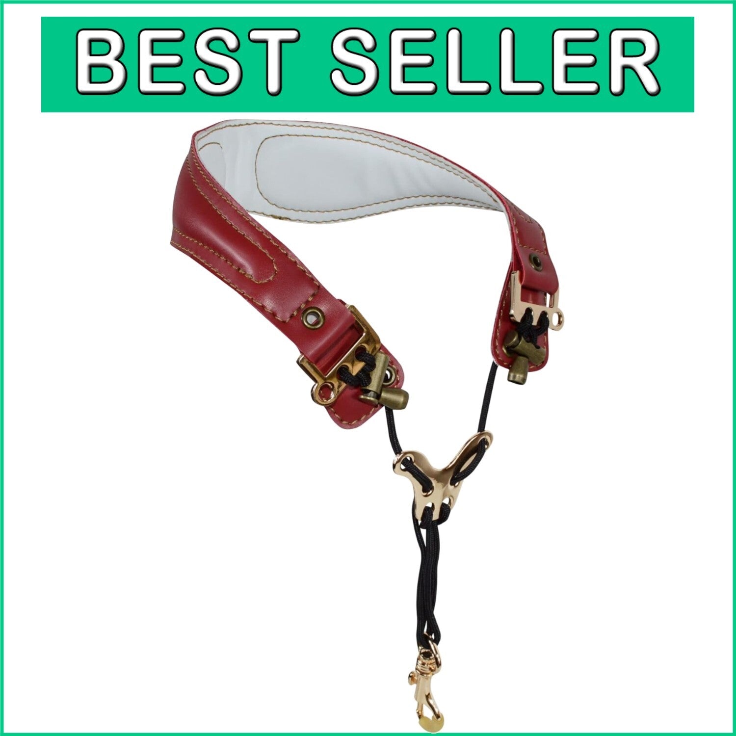 Elegant Leather Saxophone Neck Strap - Ergonomic and Breathable for Alto/Tenor