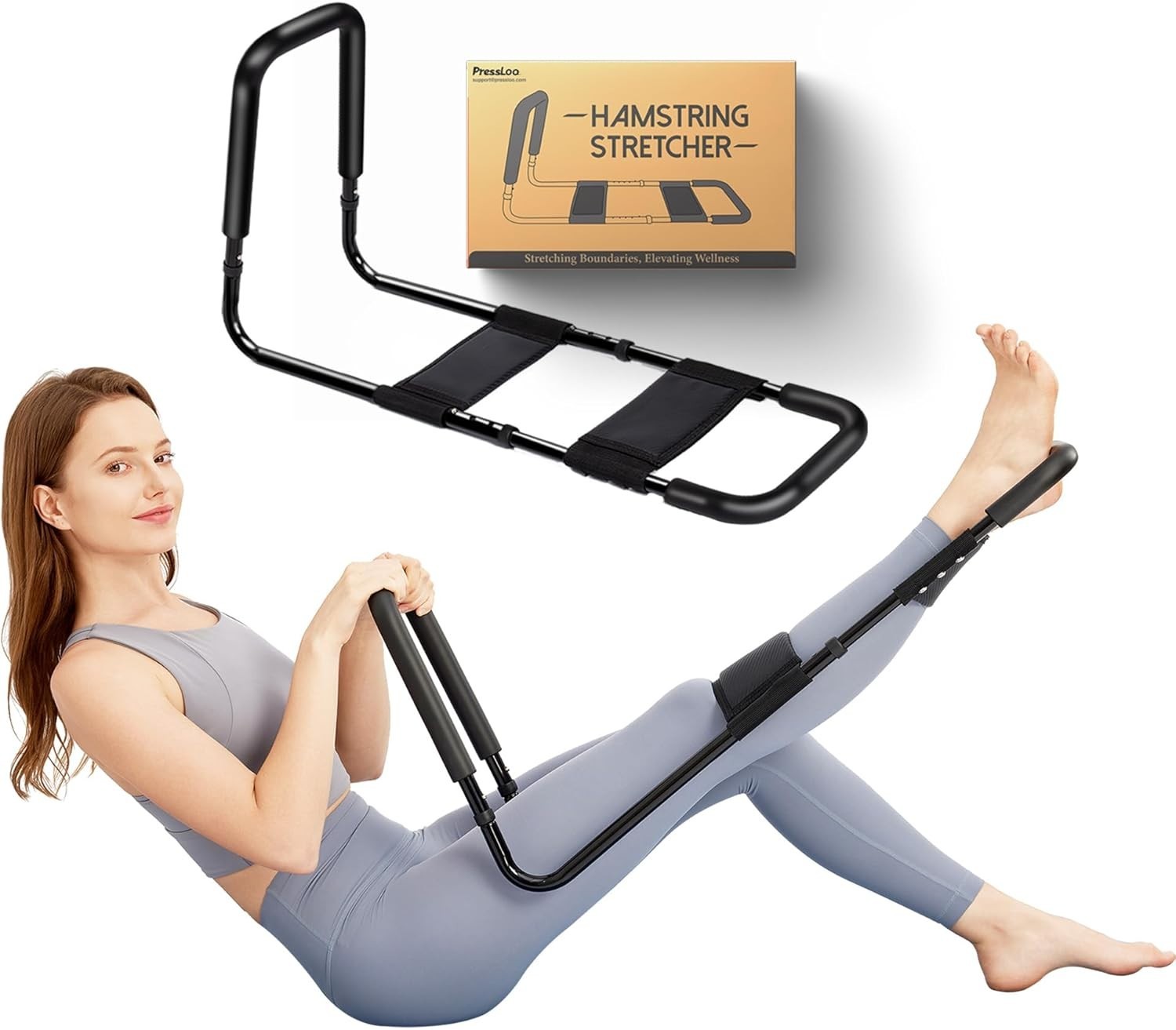 Durable Adjustable Hamstring Stretcher - Elastic Design for Enhanced Flexibility