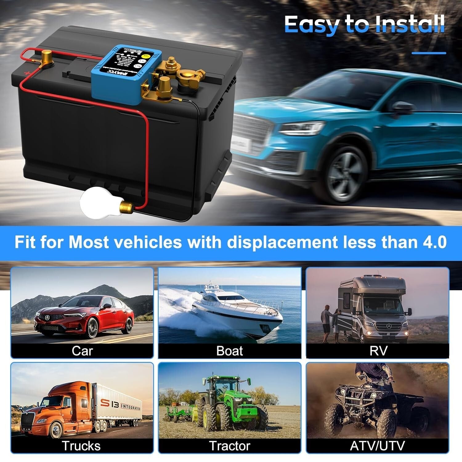 Innovative Remote-Controlled Battery Disconnect Switch – 240A for Auto, RV, Boat