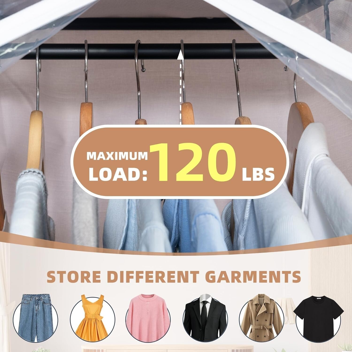 2-Pack Large Hanging Garment Bag with Zipper - Dust-Proof Clothes Protector