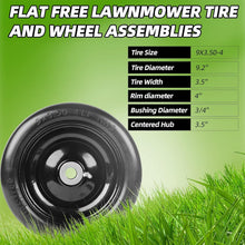 Load image into Gallery viewer, Heavy-Duty Flat-Free Tire &amp; Wheel Assemblies - 9 X 3.50-4 for Garden Equipment