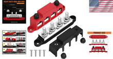Load image into Gallery viewer, Universal 400A 12V Battery Busbar Terminal Block for Cars &amp; Boats - Red &amp; Black