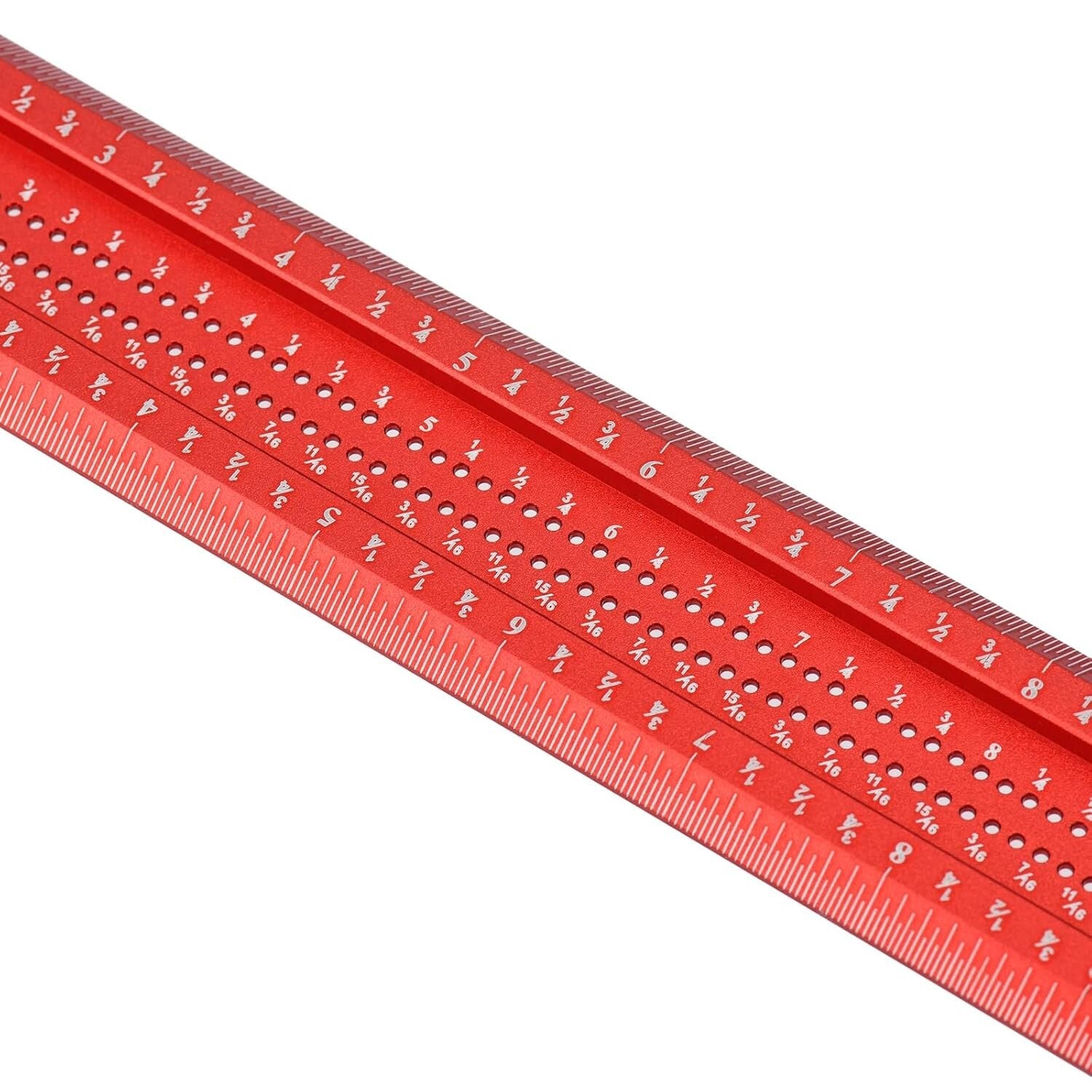 Precision 12-Inch Aluminum Woodworking Scriber T-Square Ruler with Support Lips