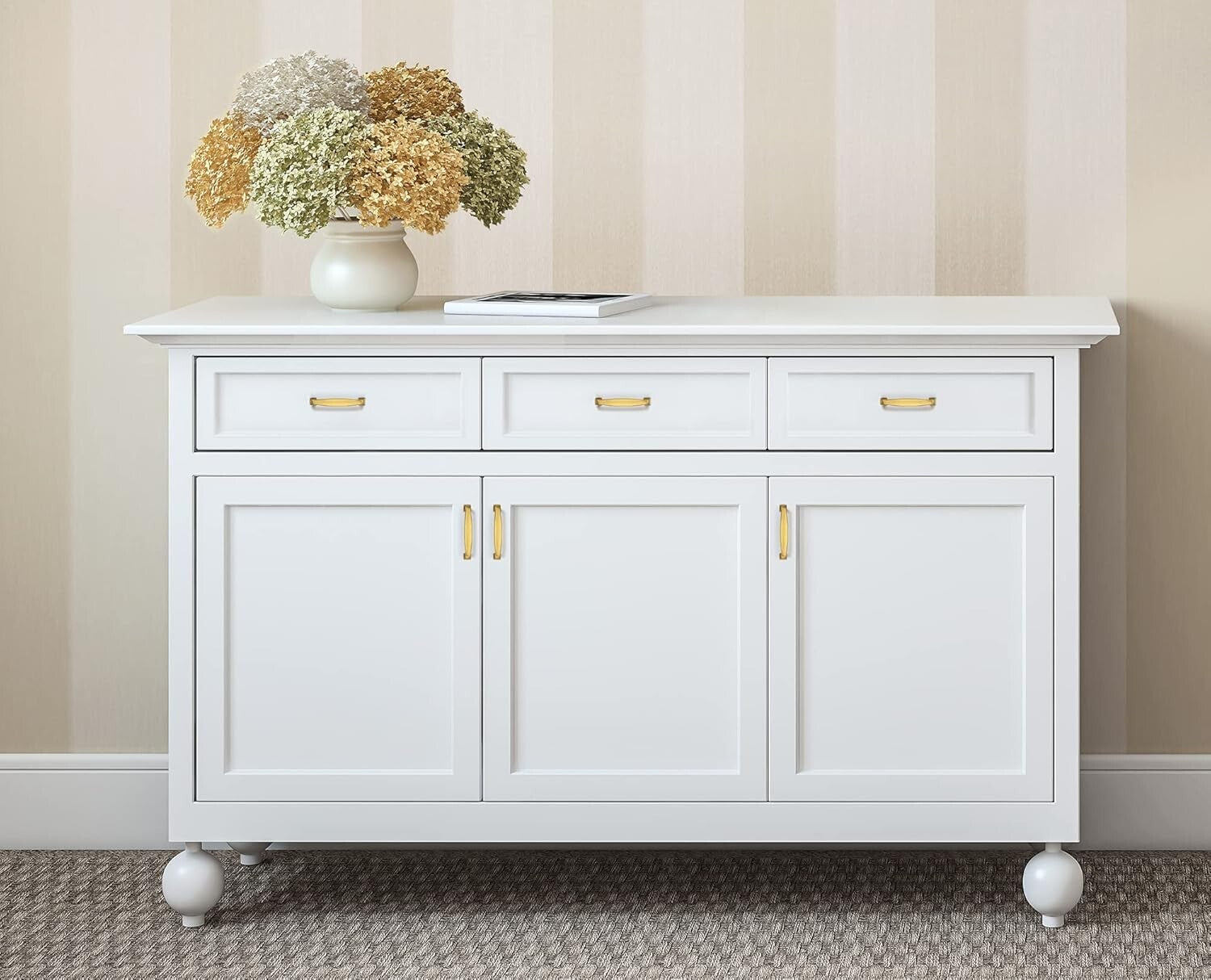 20 Brushed Brass Cabinet Handles - 3-3/4 Inch Pulls for Elegant Kitchen Upgrades