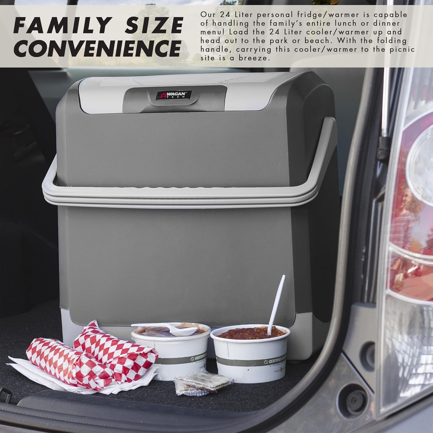 2-in-1 Portable Thermoelectric Cooler/Warmer – 24L for Ultimate Travel Comfort