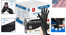Load image into Gallery viewer, Bulk 1000 Black Nitrile Gloves - Small Size, Powder-Free &amp; Puncture Proof