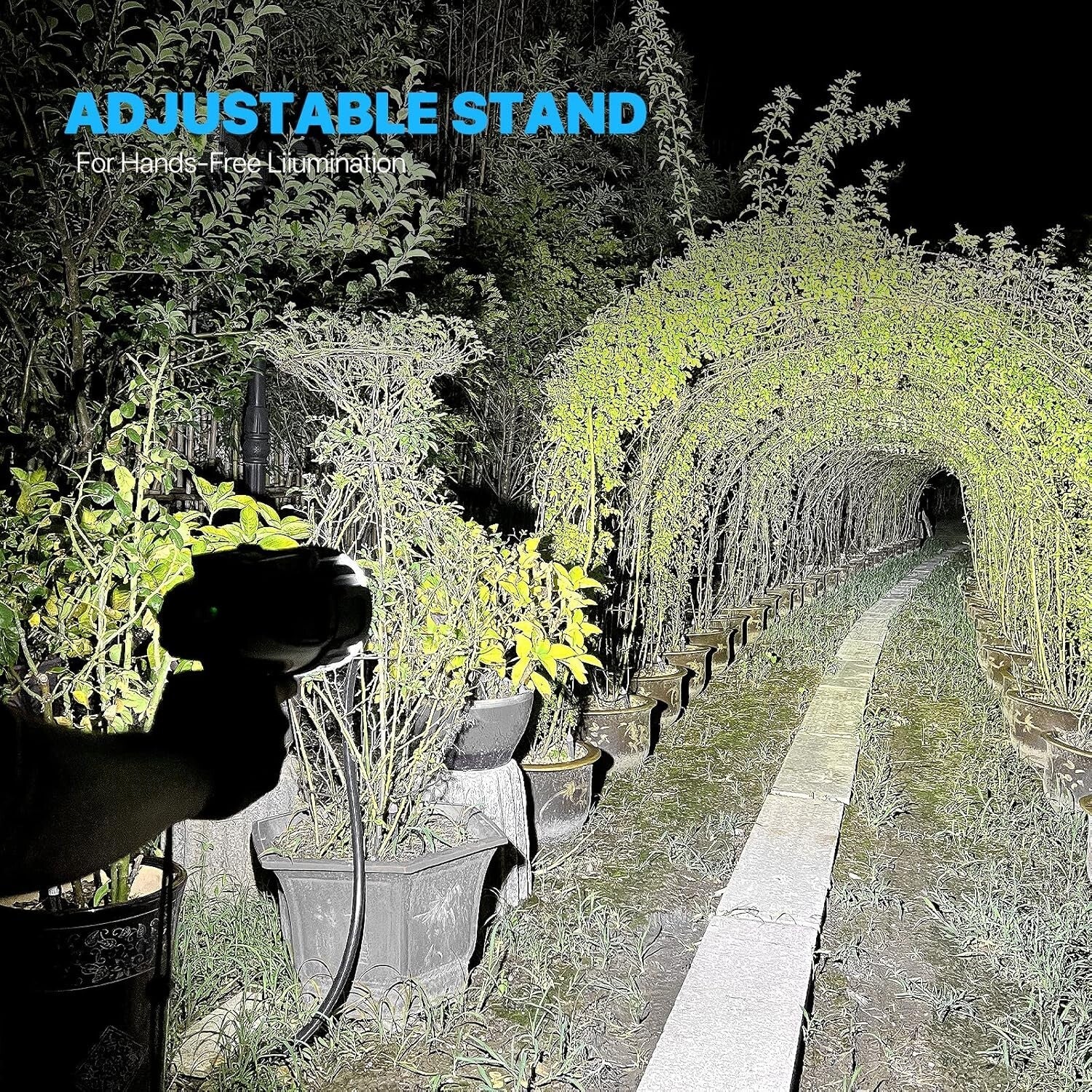 Portable 10000 Lumen LED Spotlight with EVA Case - Ideal for Fishing & Hiking