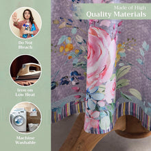 Load image into Gallery viewer, Versatile 69" Round Cotton Tablecloth - Sweet Rose Lavender for Dining &amp; Parties