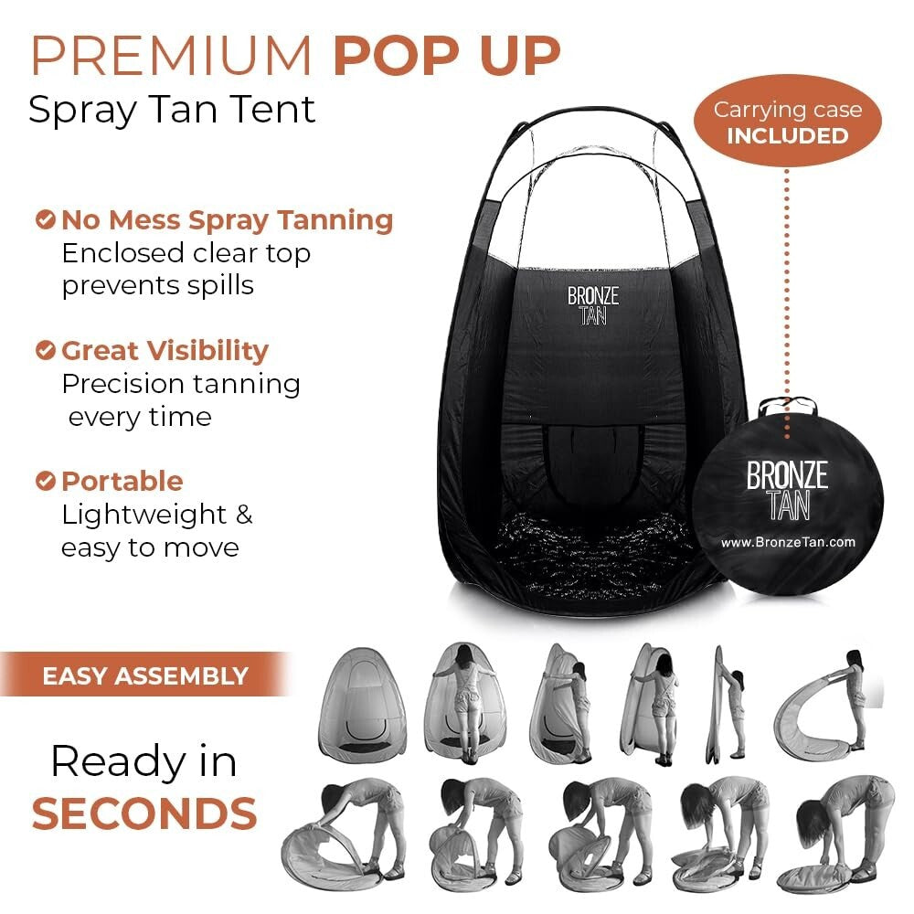Professional Pop-Up Tan Tent for Effortless Spray Tan Sessions - Includes Case