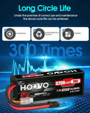 Load image into Gallery viewer, 7.4V 6200mAh 2S Lipo Battery with Tracxas Plug - Perfect for RC Cars &amp; Drones