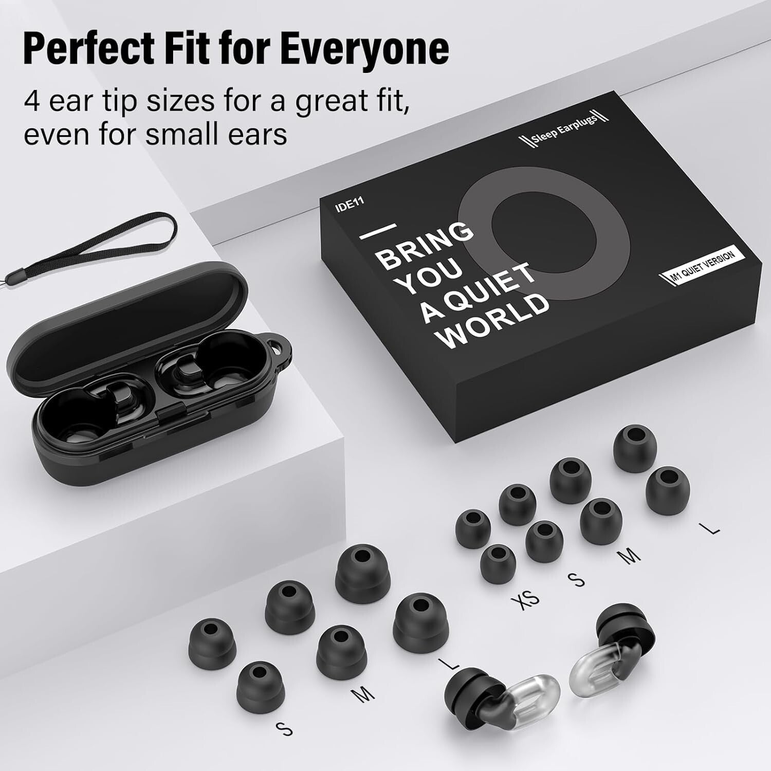 Custom Fit Ear Plugs for Sleeping - 35dB Noise Cancellation, 7 Replaceable Tips