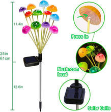 Load image into Gallery viewer, 48 LED Multicolor Solar Mushroom Lights Set - Perfect for Lawn and Patio