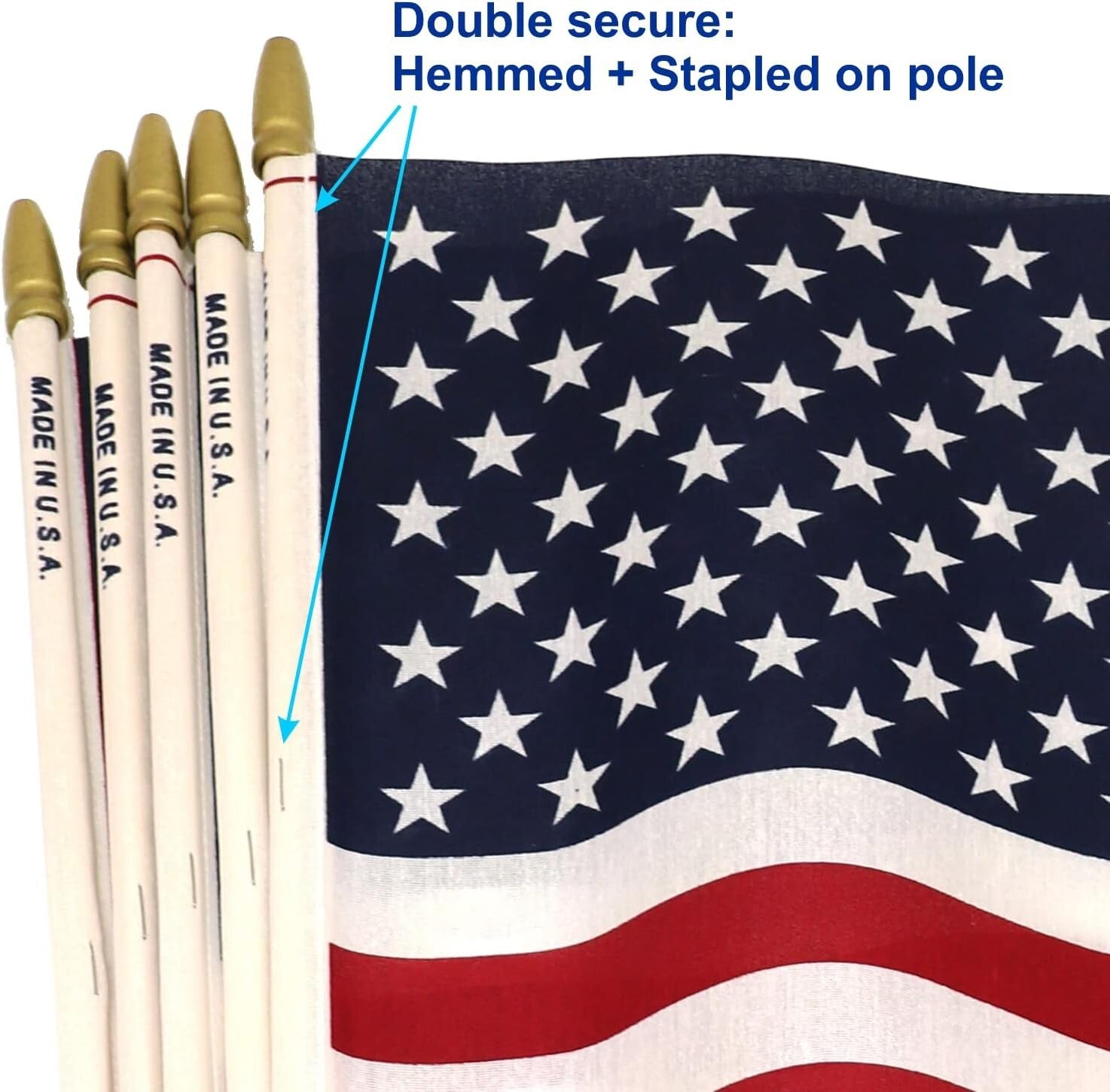 Elegant 24-Pack 12x18 Inch Patriot Stick Flags with Spear Tips for Celebrations