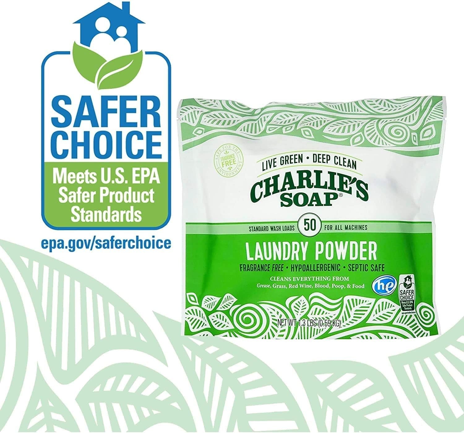150 Loads of Organic Unscented Laundry Powder - Gentle for the Whole Family