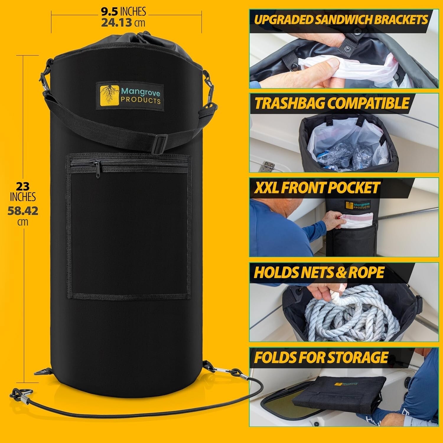 Rugged 7.05 Gallon Boat Trash Can - Heavy-Duty Design for Outdoor Adventures