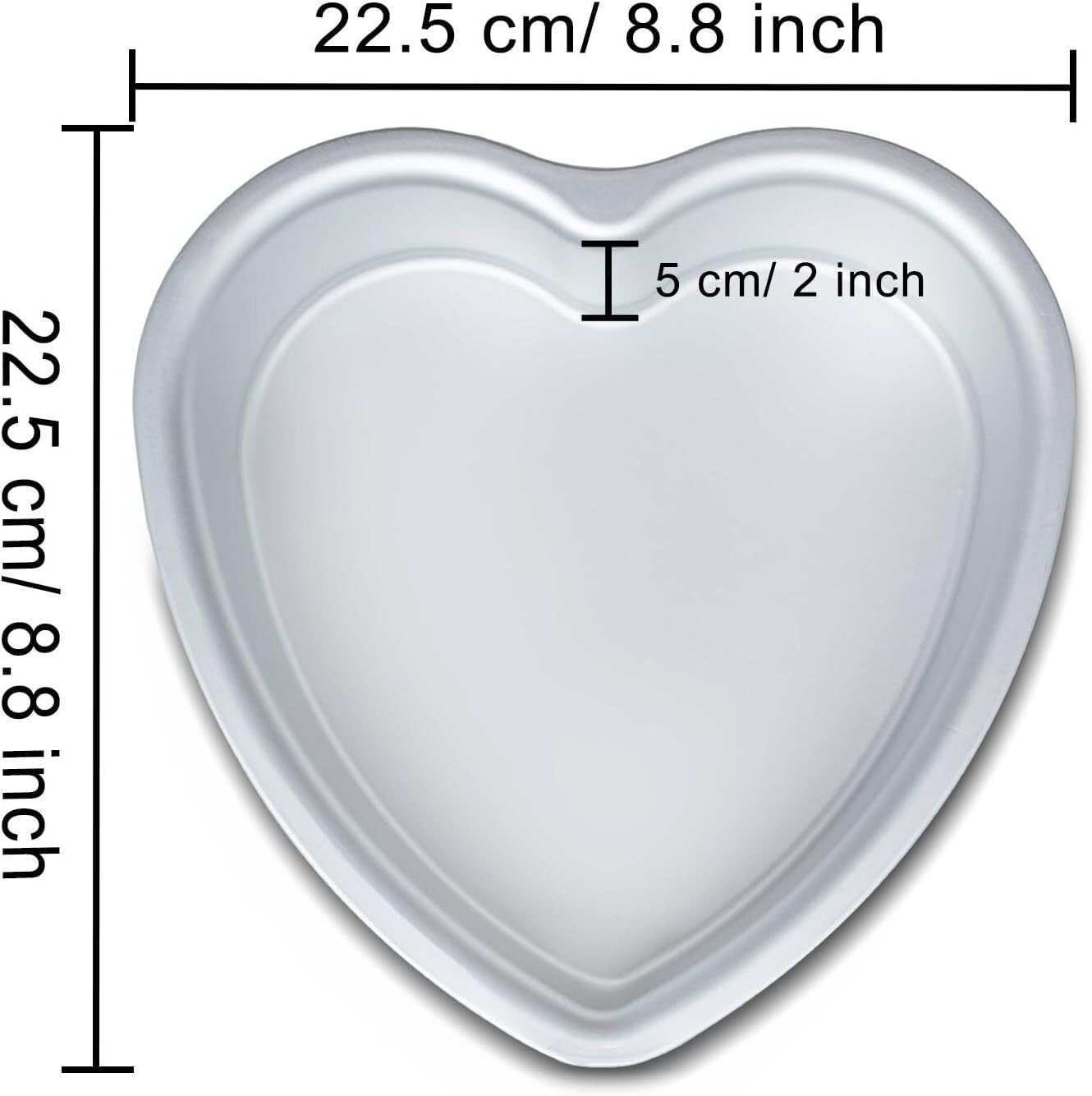 8 Inch Heart Cake Pan Set of 3 - Perfect for Weddings & Special Occasions