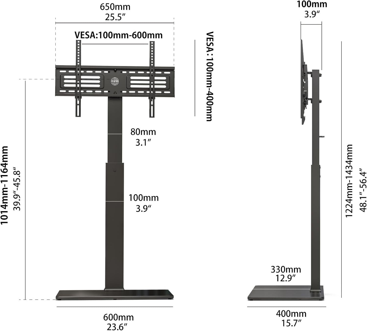 Elegant Swivel TV Stand with Cable Management for 32-75 Inch Flat/Curved Screens