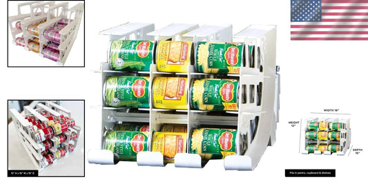 FIFO Canned Goods Organizer Rack - 54 Can Capacity for Efficient Pantry Storage