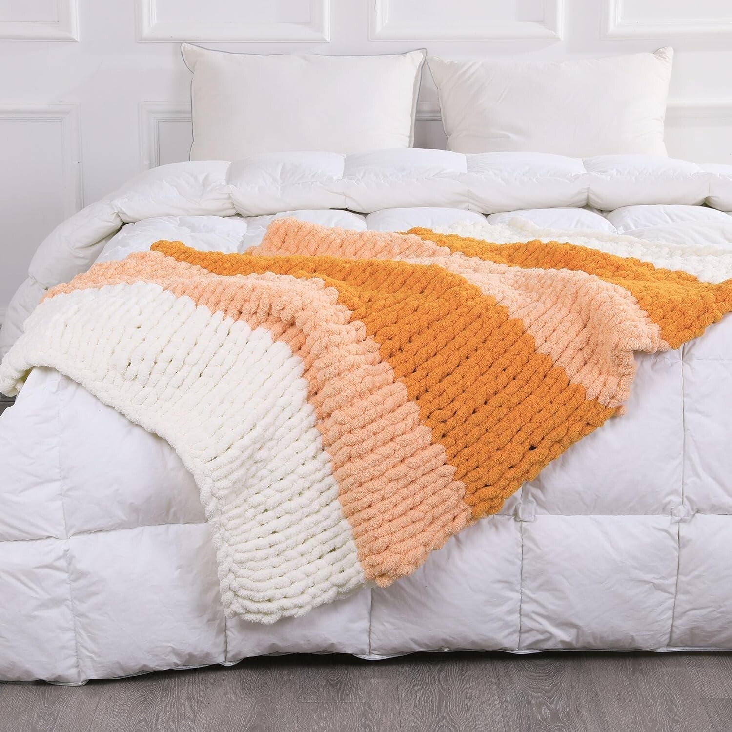 Chunky Knit Yarn Set - 12 Pack Orange Gradient for Cozy Hand Knitting Projects