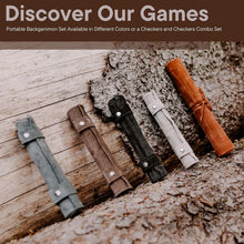 Load image into Gallery viewer, Genuine Leather Travel Backgammon - Compact Roll-Up Game for RVs, Airplanes
